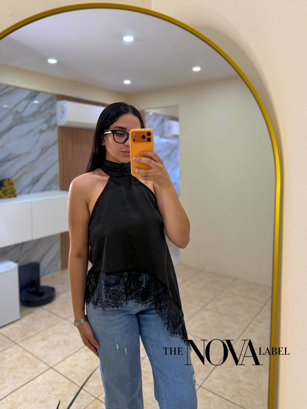 Bottom Lace Top Black