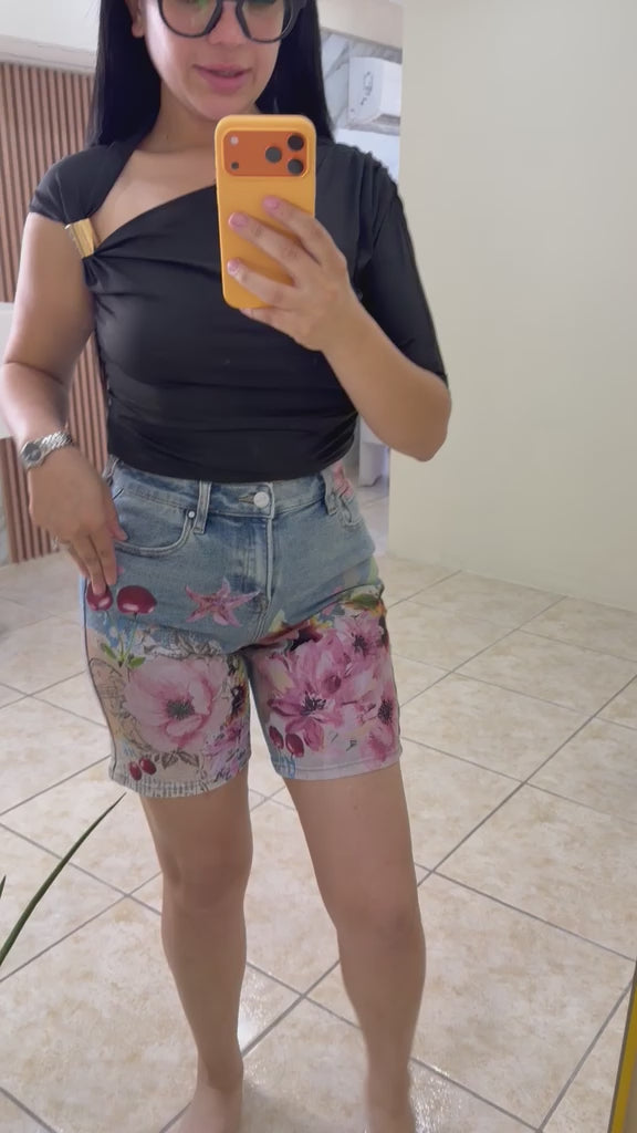 Slouchy Floral Jorts