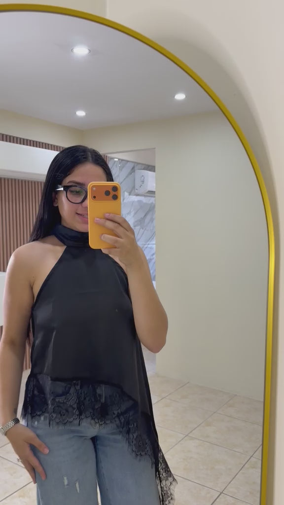 Bottom Lace Top Black